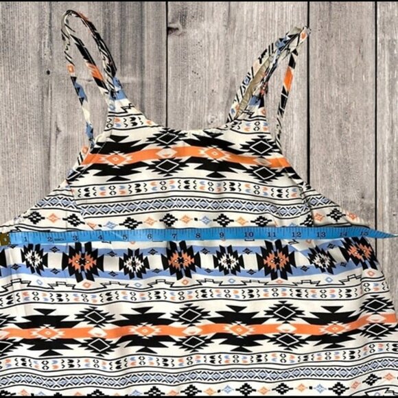 Lush‎ Aztec Pattern Sun Dress Aztec Geometric Pattern Spaghetti Strap Size XS - Picture 8 of 10
